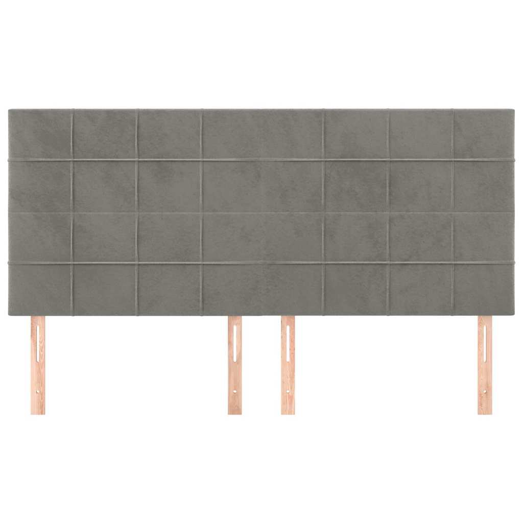 Vidaxl hoofdbord lichtgrijs 200x5x118 128 cm fluweel