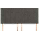 Vidaxl hoofdbord donkergrijs 200x5x118 128 cm fluweel