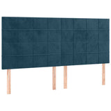Vidaxl hoofdbord donkerblauw 200x5x118 128 cm fluweel