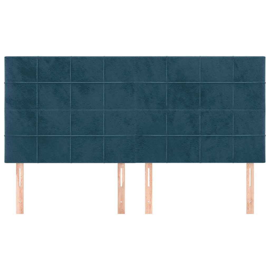 Vidaxl hoofdbord donkerblauw 200x5x118 128 cm fluweel