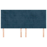 Vidaxl hoofdbord donkerblauw 200x5x118 128 cm fluweel