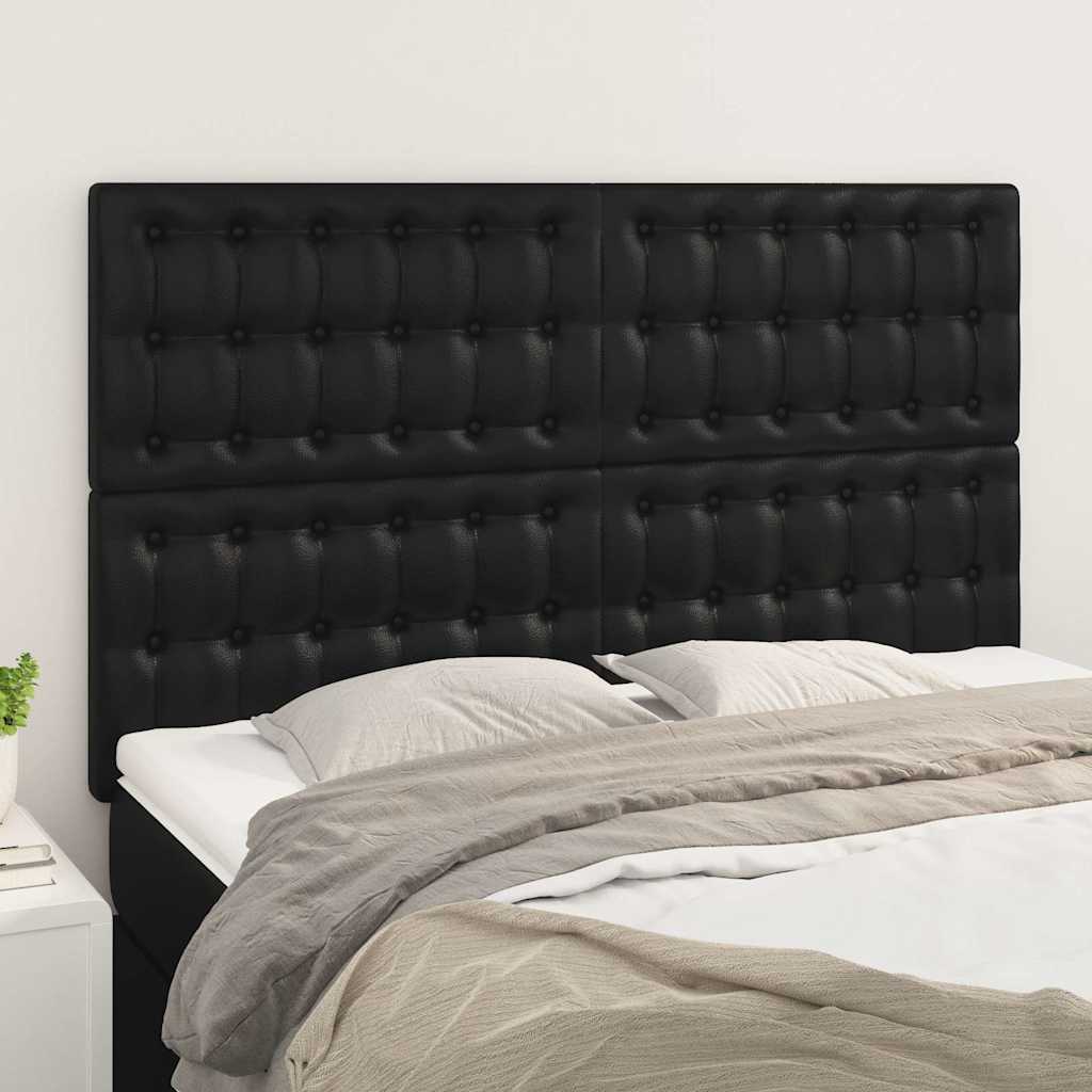 Vidaxl hoofdbord zwart 144x5x118 128 cm kunstleer