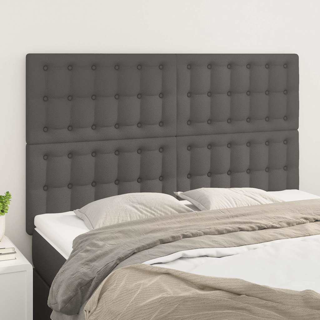 Vidaxl hoofdbord grijs 144x5x118 128 cm kunstleer