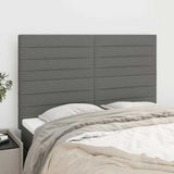Vidaxl hoofdbord donkergrijs 144x5x118 128 cm stof