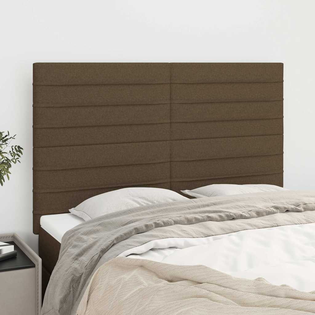 Vidaxl hoofdbord donkerbruin 144x5x118 128 cm stof