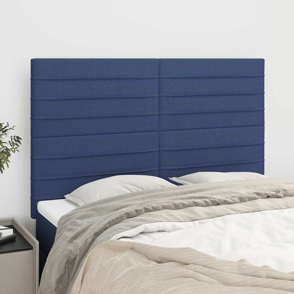 Vidaxl hoofdbord blauw 144x5x118 128 cm stof