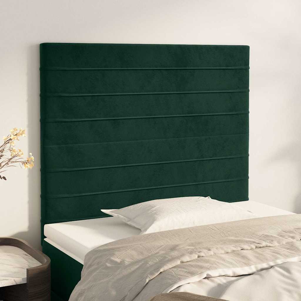 Vidaxl hoofdbord donkergroen 80x5x118 128 cm fluweel