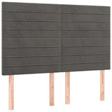 Vidaxl hoofdbord donkergrijs 144x5x118 128 cm fluweel