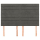 Vidaxl hoofdbord donkergrijs 144x5x118 128 cm fluweel