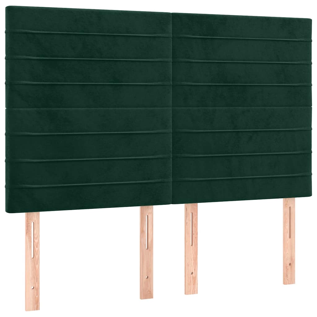 Vidaxl hoofdbord donkergroen 144x5x118 128 cm fluweel