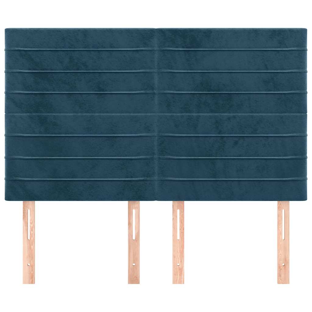 Vidaxl hoofdbord donkerblauw 144x5x118 128 cm fluweel