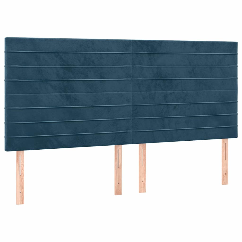 Vidaxl hoofdbord donkerblauw 160x5x118 128 cm fluweel