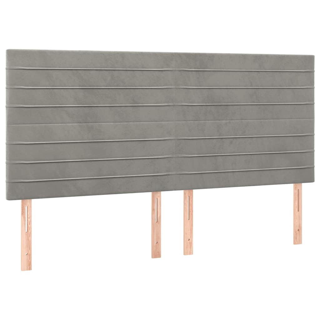 Vidaxl hoofdbord lichtgrijs 200x5x118 128 cm fluweel