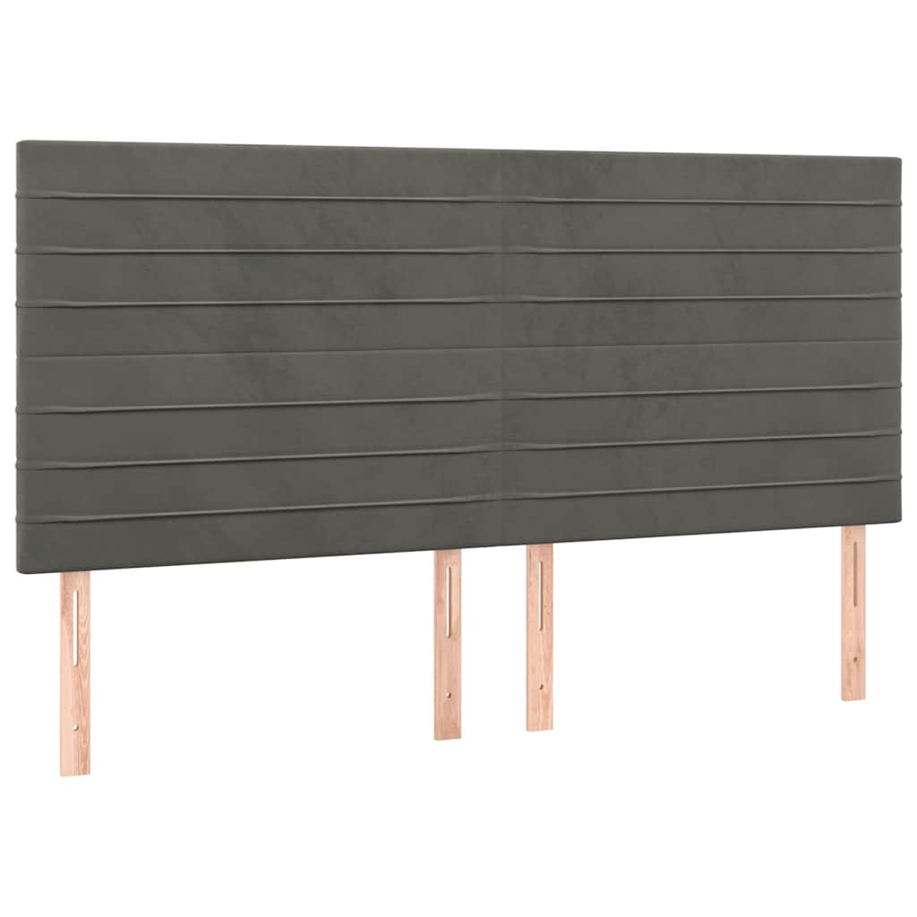 Vidaxl hoofdbord donkergrijs 200x5x118 128 cm fluweel