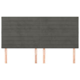 Vidaxl hoofdbord donkergrijs 200x5x118 128 cm fluweel