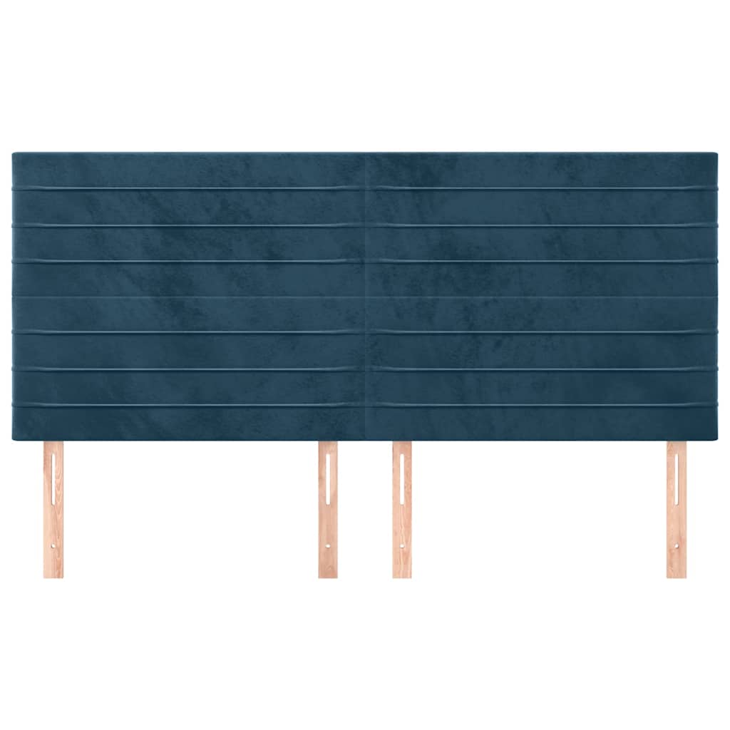 Vidaxl hoofdbord donkerblauw 200x5x118 128 cm fluweel