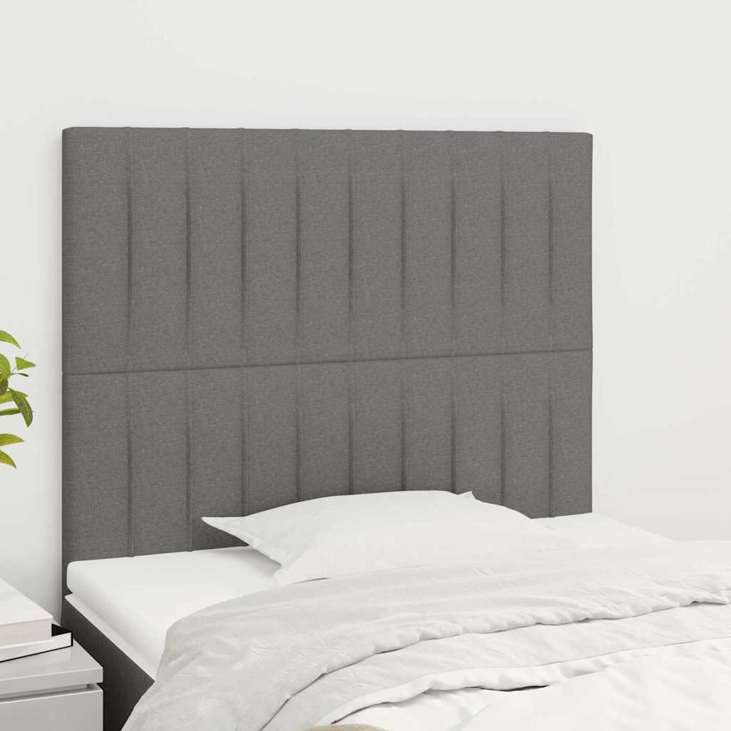 Vidaxl hoofdbord donkergrijs 90x5x118 128 cm stof