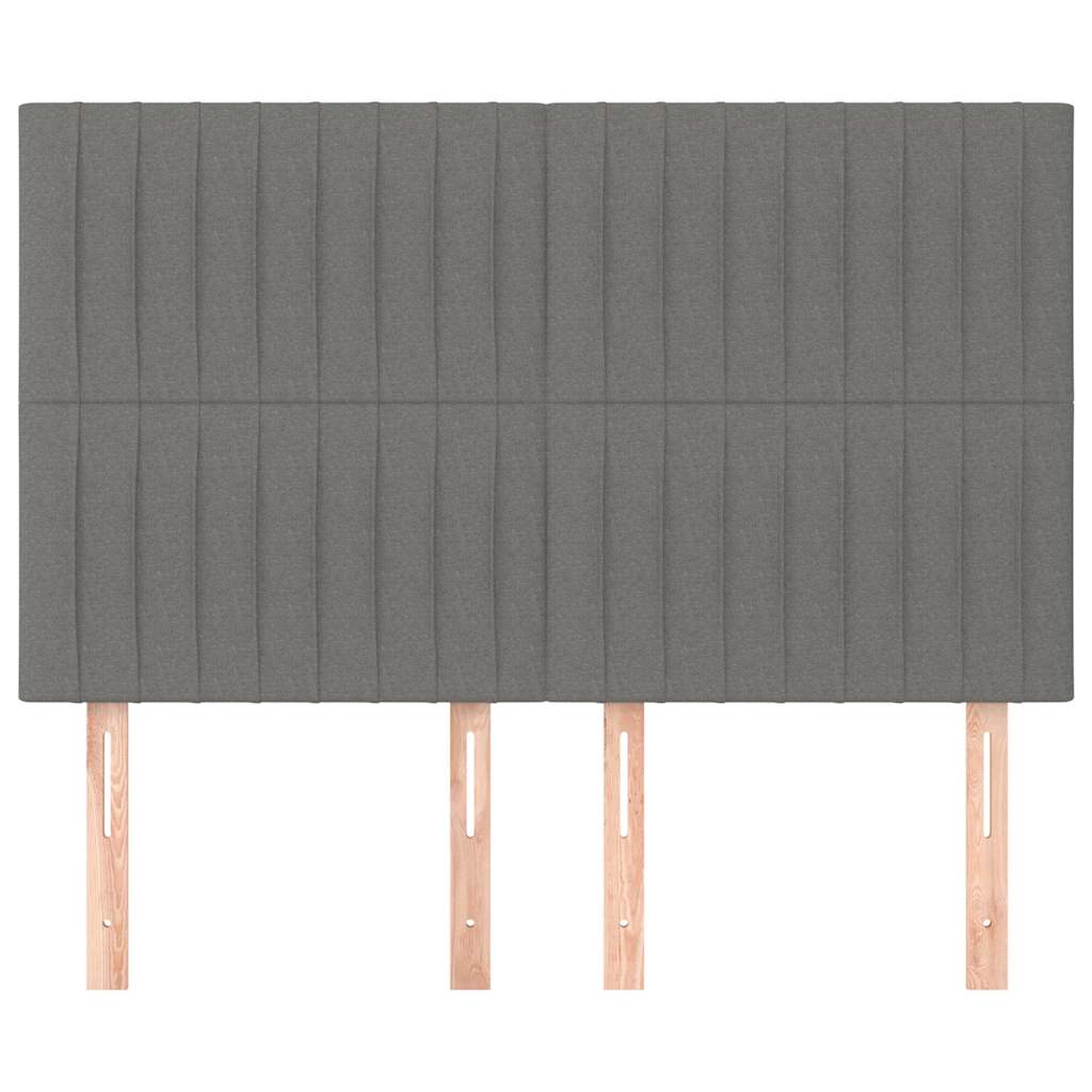 Vidaxl hoofdbord donkergrijs 144x5x118 128 cm stof