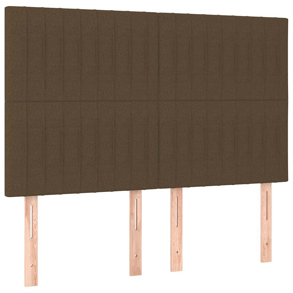 Vidaxl hoofdbord donkerbruin 144x5x118 128 cm stof