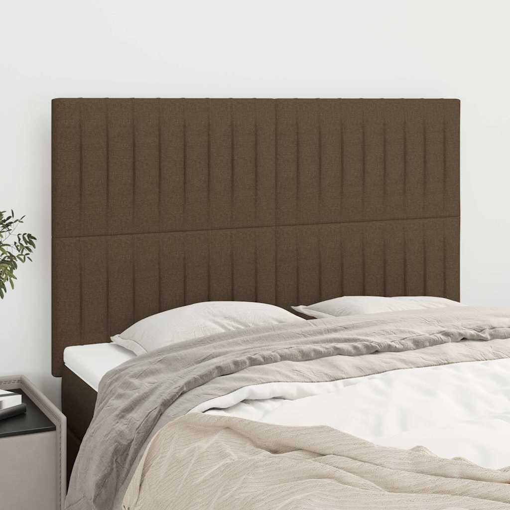 Vidaxl hoofdbord donkerbruin 144x5x118 128 cm stof