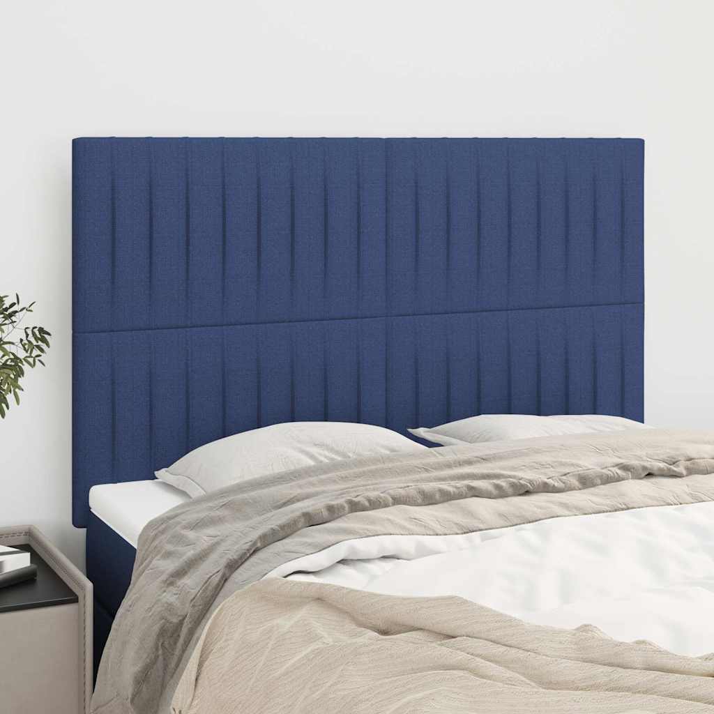 Vidaxl hoofdbord blauw 144x5x118 128 cm stof