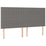 Vidaxl hoofdbord donkergrijs 180x5x118 128 cm stof