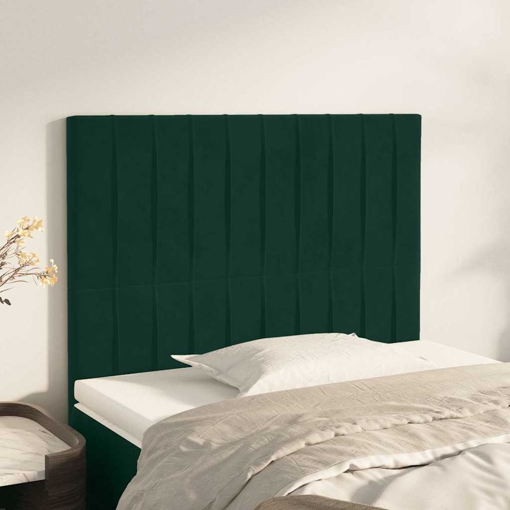 Vidaxl hoofdbord donkergroen 100x5x118 128 cm fluweel