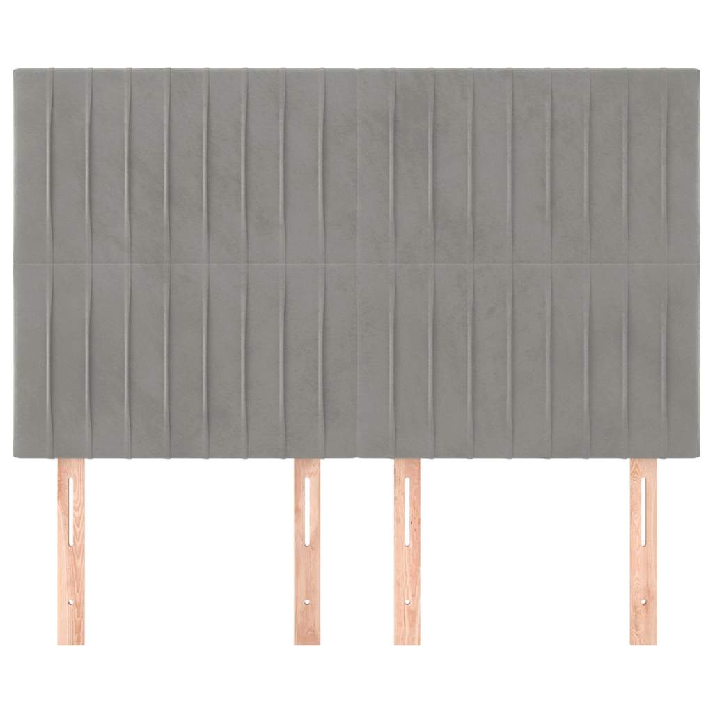 Vidaxl hoofdbord lichtgrijs 144x5x118 128 cm fluweel