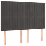 Vidaxl hoofdbord donkergrijs 144x5x118 128 cm fluweel