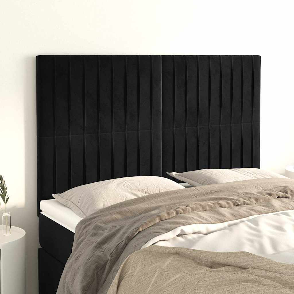 Vidaxl hoofdbord zwart 144x5x118 128 cm fluweel