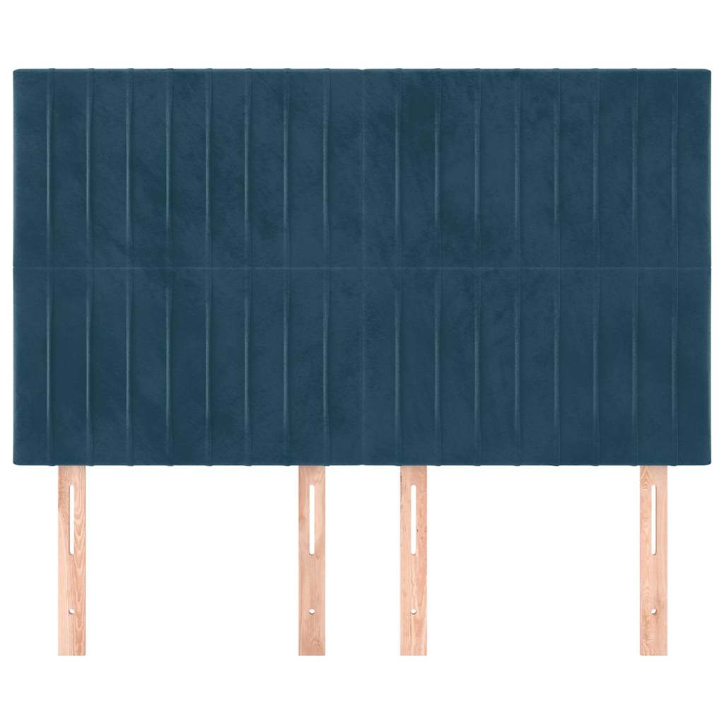 Vidaxl hoofdbord donkerblauw 144x5x118 128 cm fluweel