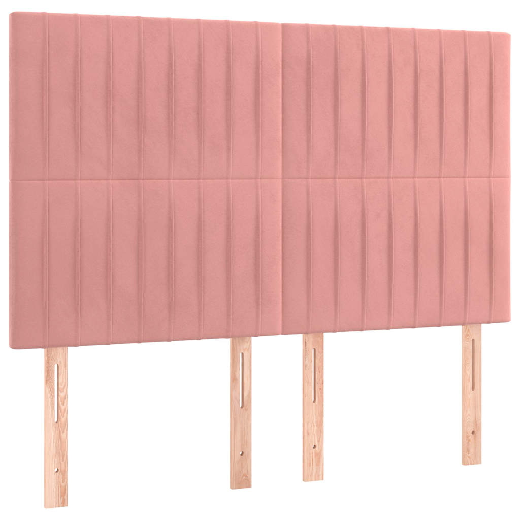 Vidaxl hoofdbord roze 144x5x118 128 cm fluweel