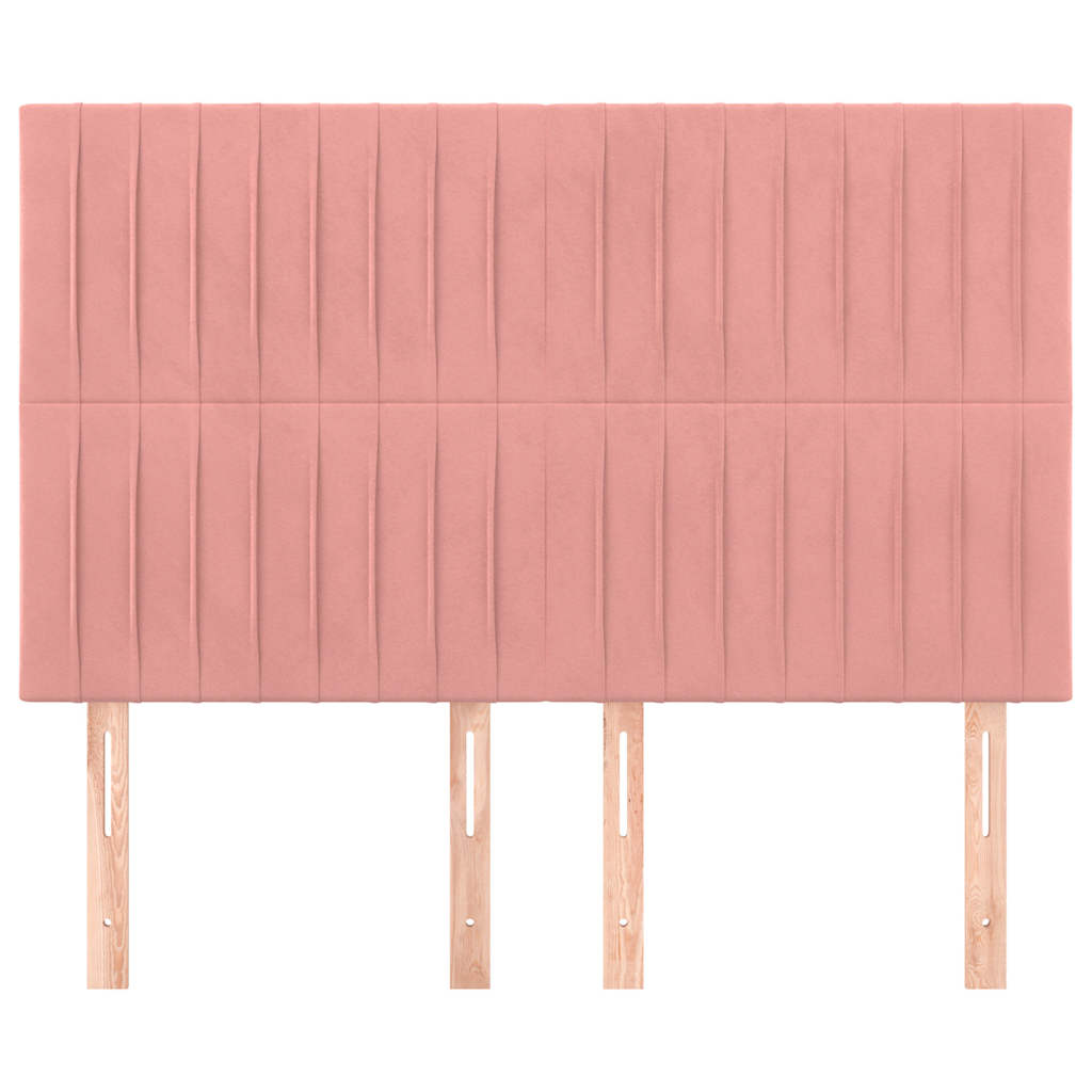 Vidaxl hoofdbord roze 144x5x118 128 cm fluweel