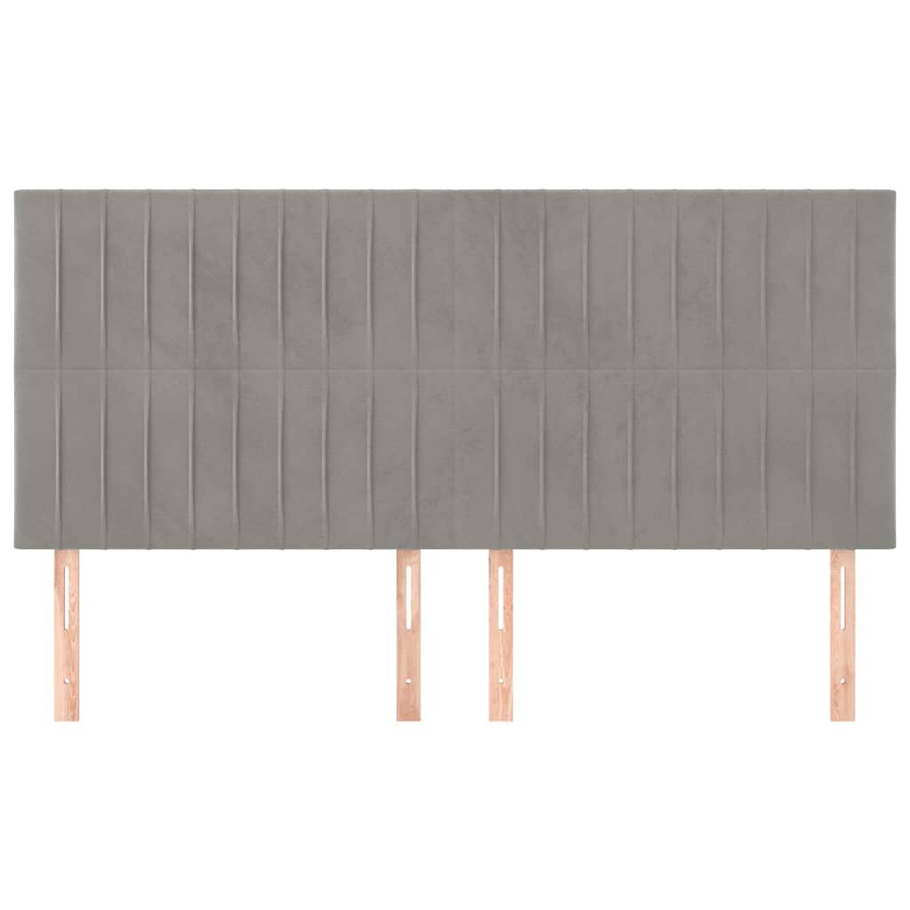 Vidaxl hoofdbord lichtgrijs 160x5x118 128 cm fluweel