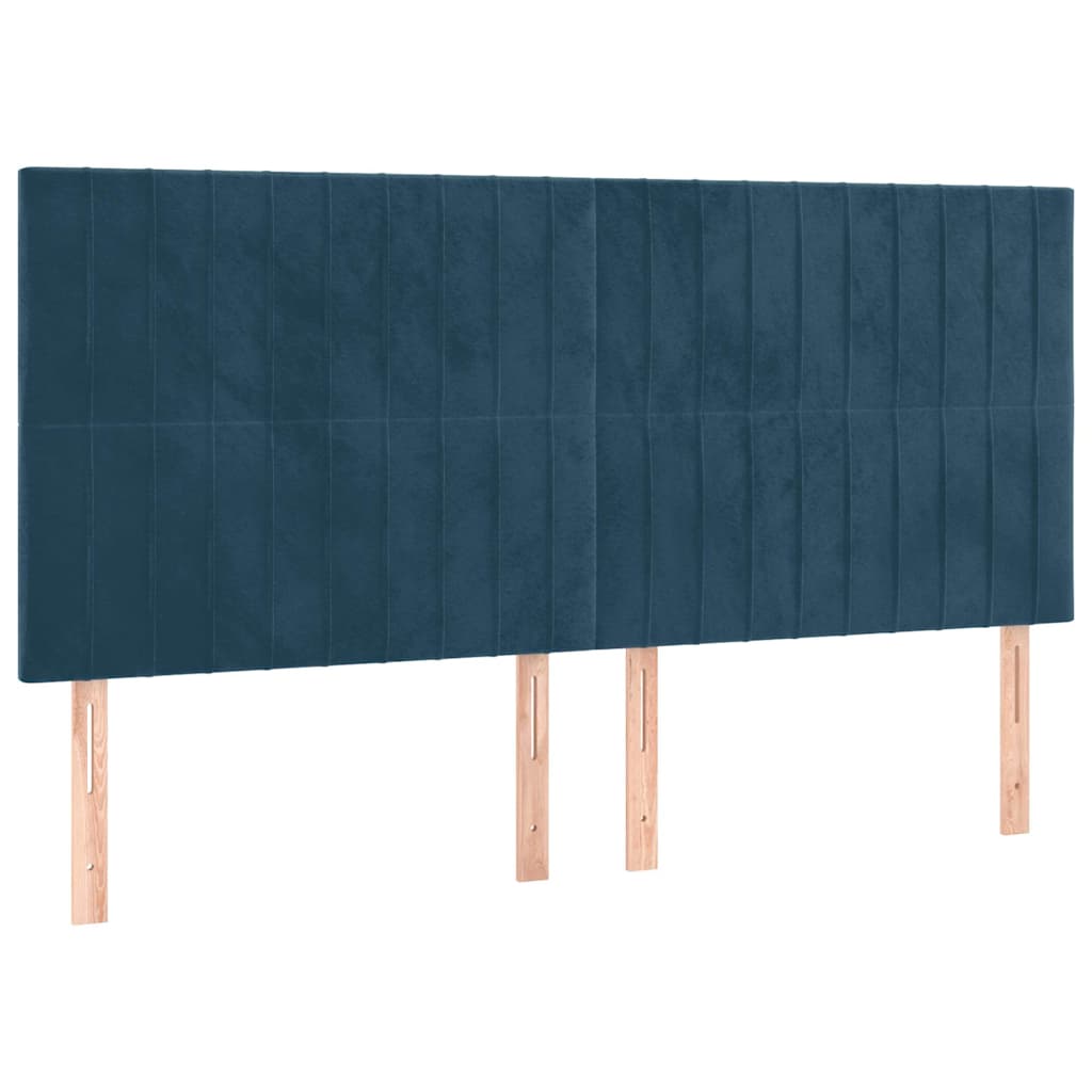 Vidaxl hoofdbord donkerblauw 160x5x118 128 cm fluweel