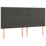 Vidaxl hoofdbord donkergrijs 180x5x118 128 cm fluweel