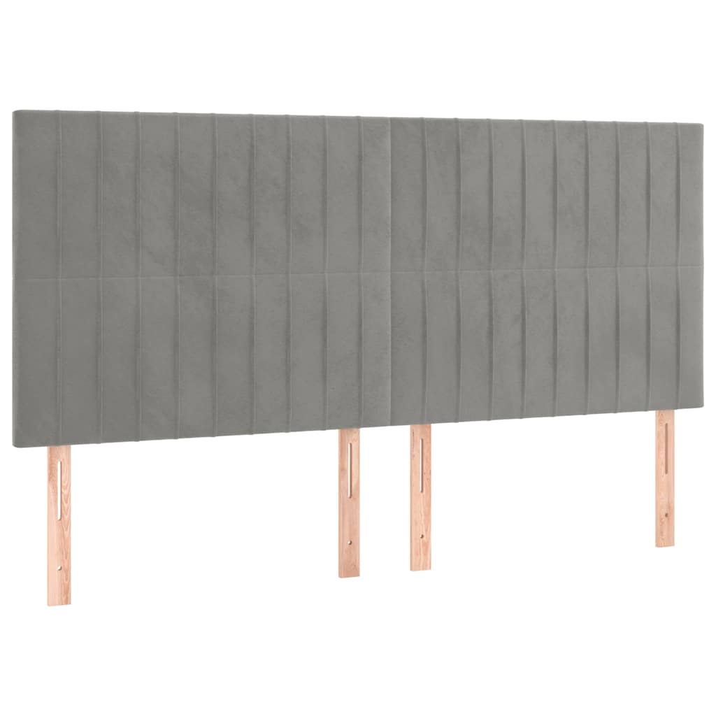 Vidaxl hoofdbord lichtgrijs 200x5x118 128 cm fluweel