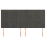 Vidaxl hoofdbord donkergrijs 200x5x118 128 cm fluweel