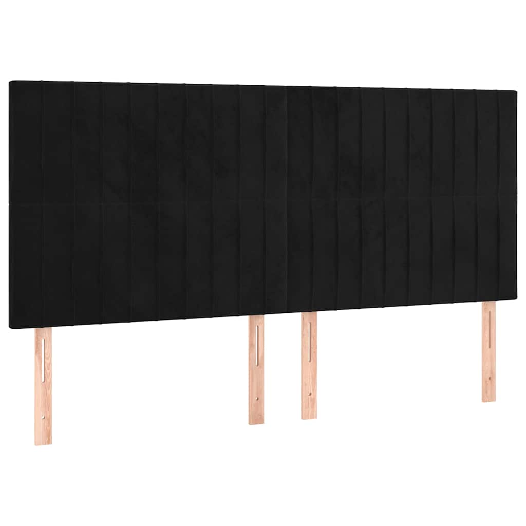 Vidaxl hoofdbord zwart 200x5x118 128 cm fluweel