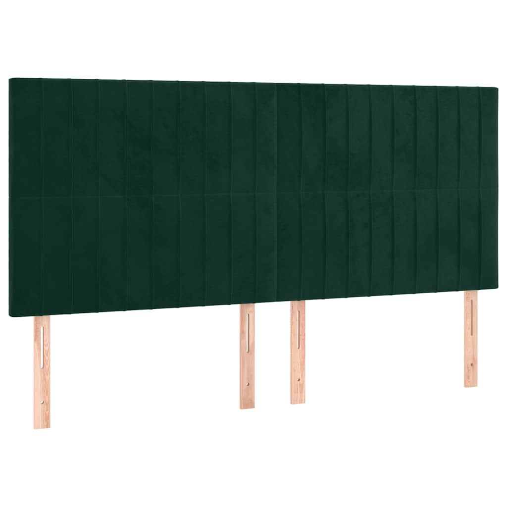 Vidaxl hoofdbord donkergroen 200x5x118 128 cm fluweel