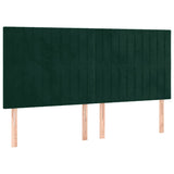 Vidaxl hoofdbord donkergroen 200x5x118 128 cm fluweel