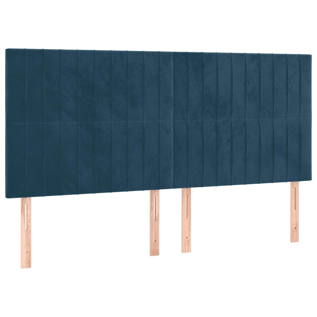 Vidaxl hoofdbord donkerblauw 200x5x118 128 cm fluweel