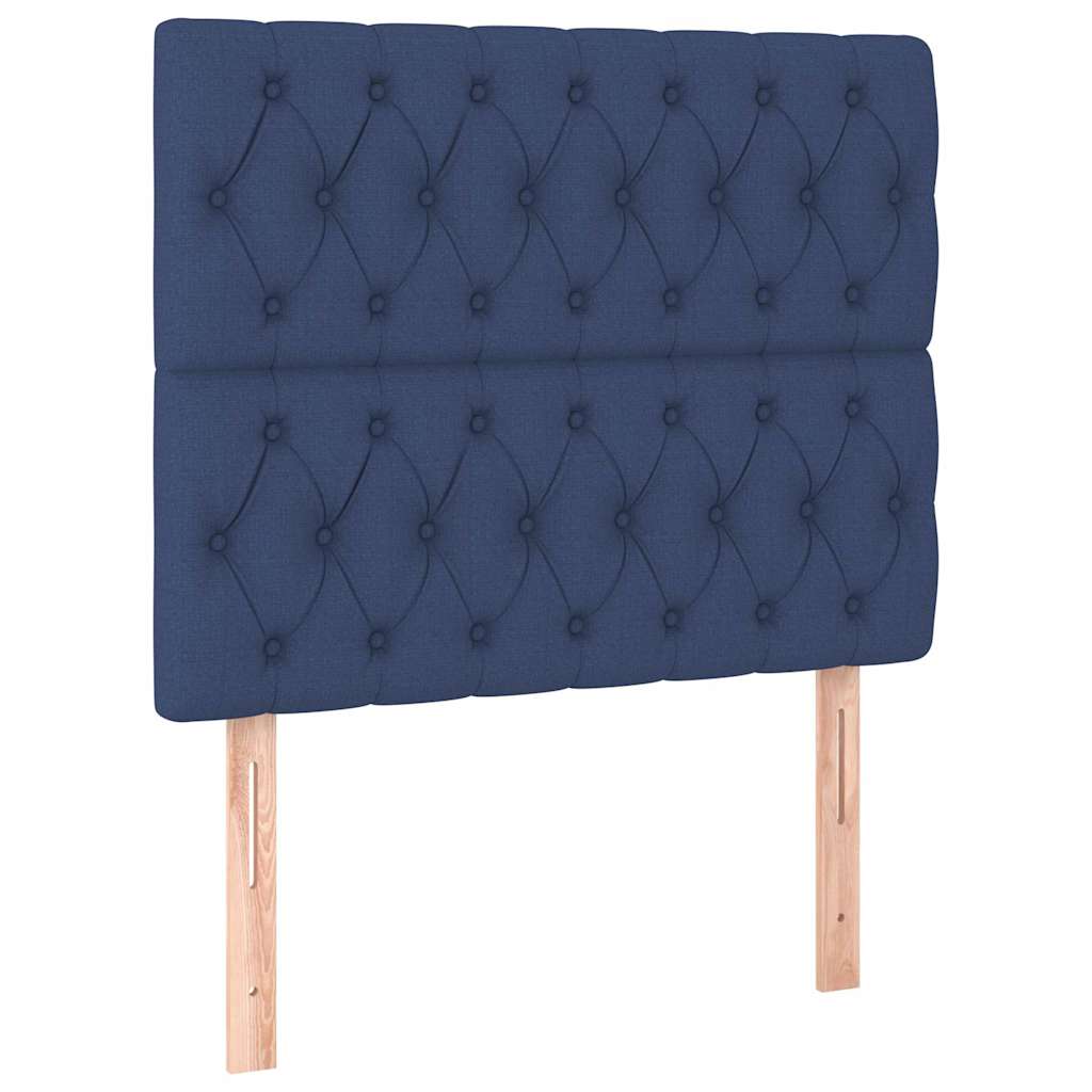 Vidaxl hoofdbord blauw 90x7x118 128 cm stof
