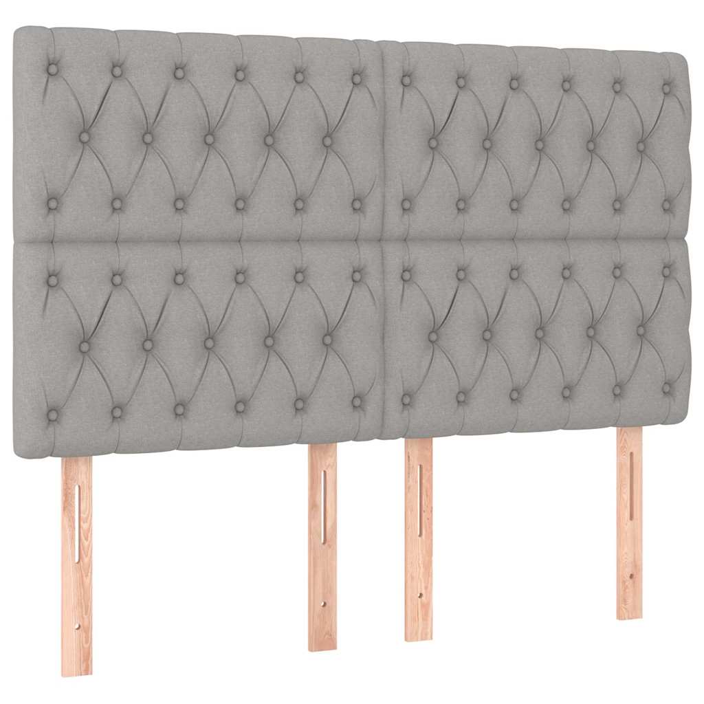 Vidaxl hoofdbord lichtgrijs 144x7x118 128 cm stof