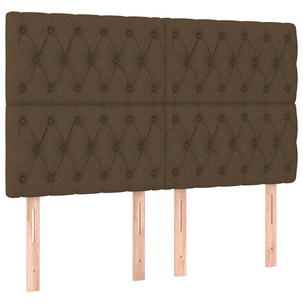 Vidaxl hoofdbord donkerbruin 144x7x118 128 cm stof