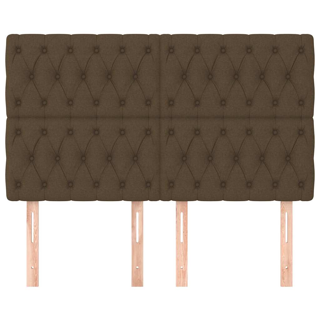 Vidaxl hoofdbord donkerbruin 144x7x118 128 cm stof