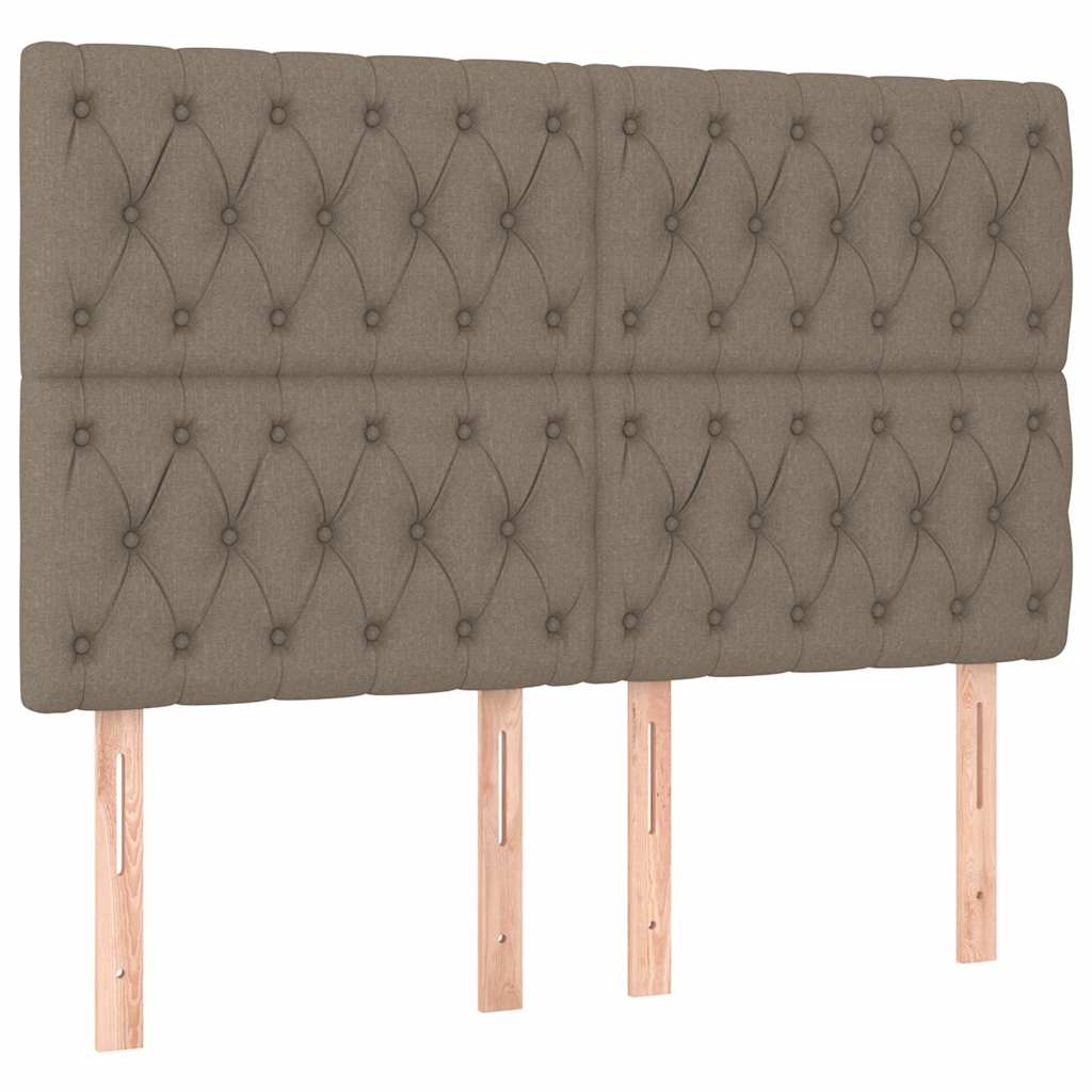 Vidaxl hoofdbord taupe 144x7x118 128 cm stof