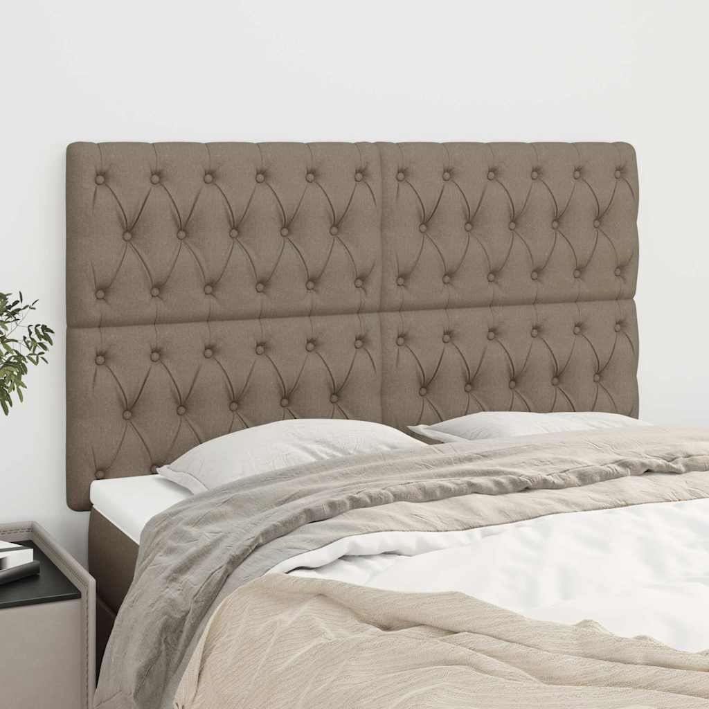 Vidaxl hoofdbord taupe 144x7x118 128 cm stof