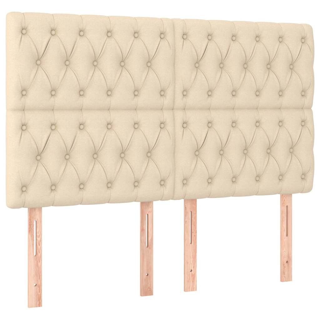 Vidaxl hoofdbord crème 160x7x118 128 cm stof