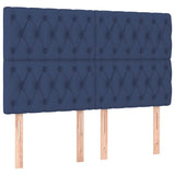 Vidaxl hoofdbord blauw 160x7x118 128 cm stof